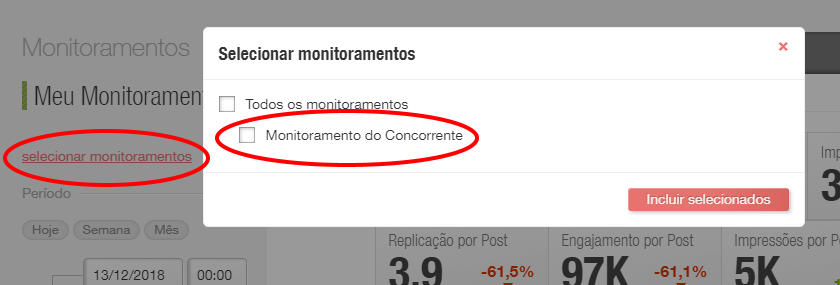 Como adicionar monitoramentos aos dados em exibição