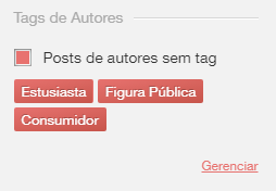 Filtragem por Tag de Autores