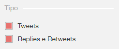 Selecionar por tipo de Tweet