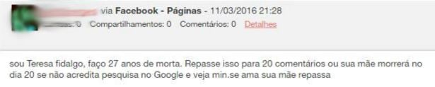 Não isolar spam sentimonitor