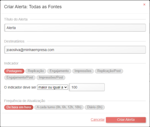 Configuração de Alertas